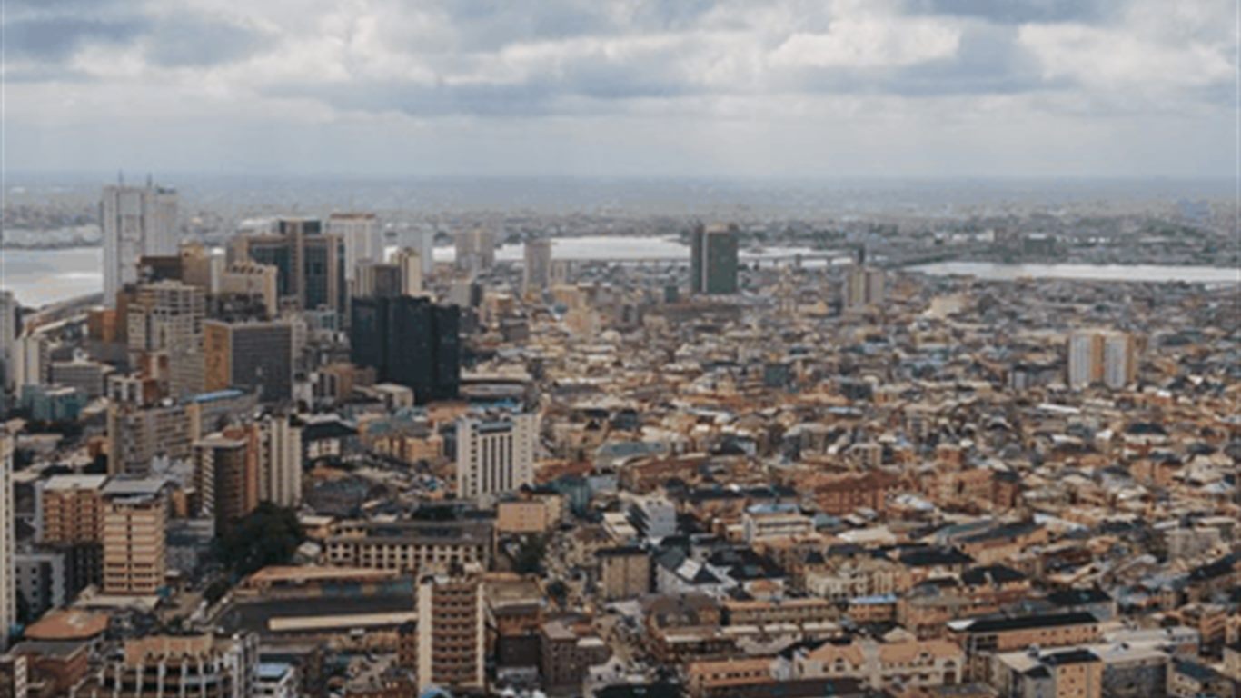 Aerial view of a Lagos community