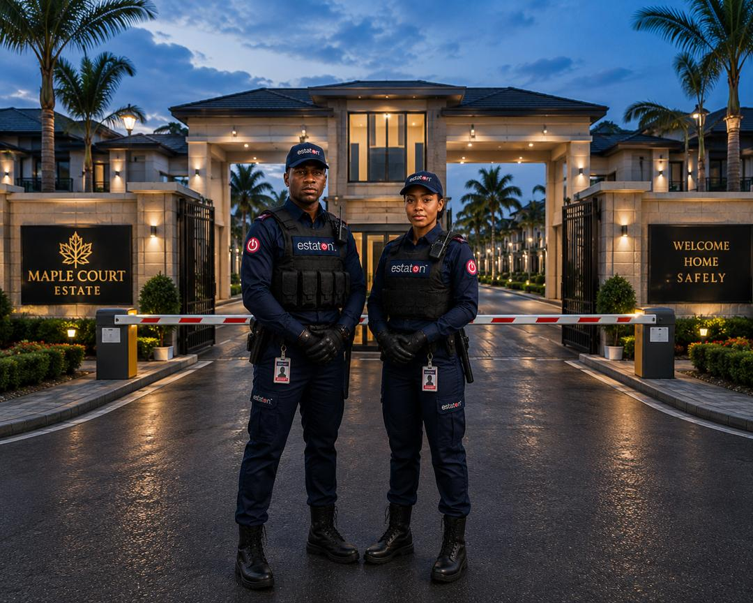Estaton security personnel on duty